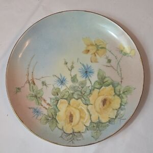 SOLD Hand Painted Floral Decorative Plate